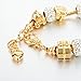 I Love You Heart Pendant Charm Beads Bracelets Gold Plated Snake Chain Glass Crystal for Mother Grandma Daughter by CHOKER