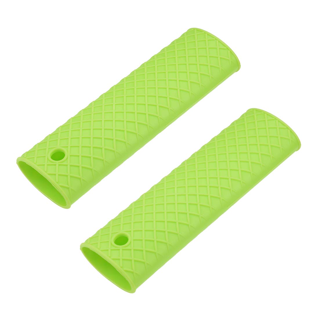 sourcing map Silicone Hot Handle Holder Sleeve, Pan Pot Handle Cover Green 6.1-inch Long 2Pcs