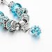 Long Way Blue Beads Carved Bracelet Sliver Plated Snake Chain Charm Strand Bracelet For Women&Men