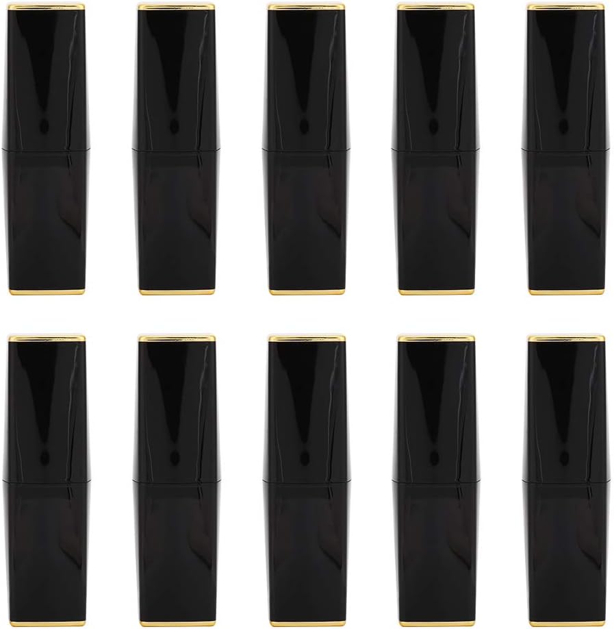 Lipstick Mold, 12.1MM Eco-Friendly Durable Unique Black DIY Empty Lipstick Containers Lipstick Mold Lip Balm Tubes for Special Gift (#3)