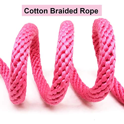 Mycicy Dog Leash,6FT Cotton Rope Dog Leash Heavy Duty Strong Durable Rope Dog Leash for Medium and Large Dogs,Pink 1/2 inch