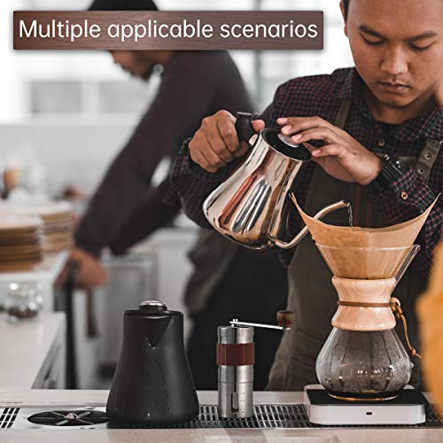 Manuelle Kaffeemühle,Retro Edelstahl Handkaffeemühle Tragbar,Holz Griff Stufenlose Mahlgradeinstellung Espressomühle… – Bild 7