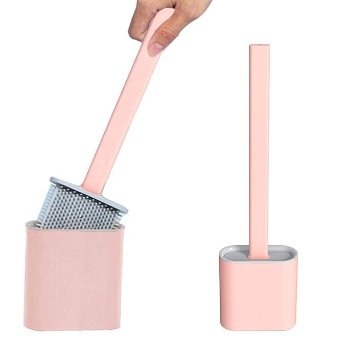 Pretty Jolly Silicone Toilet Brush with Holder Set Standing Holder