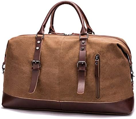 Travel Bag with Durable Canvas and Pu Leather is not Easy to Tear and Break, Suitable for Business Trip, Tourism, Camping and Outdoor Activities (Brown) 1 Travel Bag with Durable Canvas and Pu Leather is not Easy to Tear and Break, Suitable for Business Trip, Tourism, Camping and Outdoor Activities (Brown)
