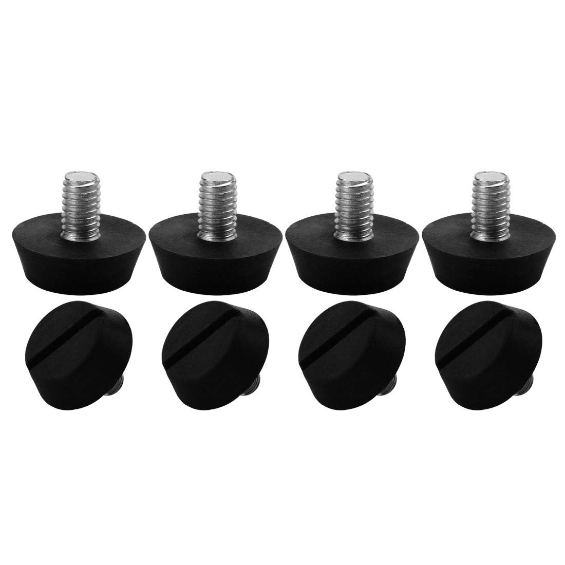 sourcingmap M6 x 10 x 20mm Furniture Glide Leveling Feet Adjustable Leveler Floor Protector for Chair Sofa Leg 8 Pack