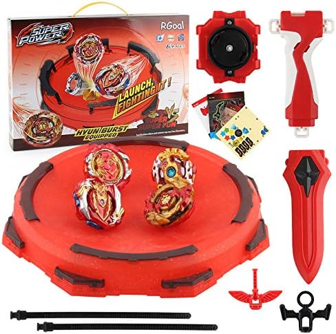 TOPSPEEDGYRO Battling Top Bay Burst Battle Avatar Attack Battle Set with Two Launcher and Grip Set (Red)