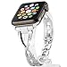 For Apple Watch 38mm, Greatfine Bling stainless steel featuring crystals inset at bracelet Replacement Women Watch band for Apple Watch Series 3 2 1-38MM Silver