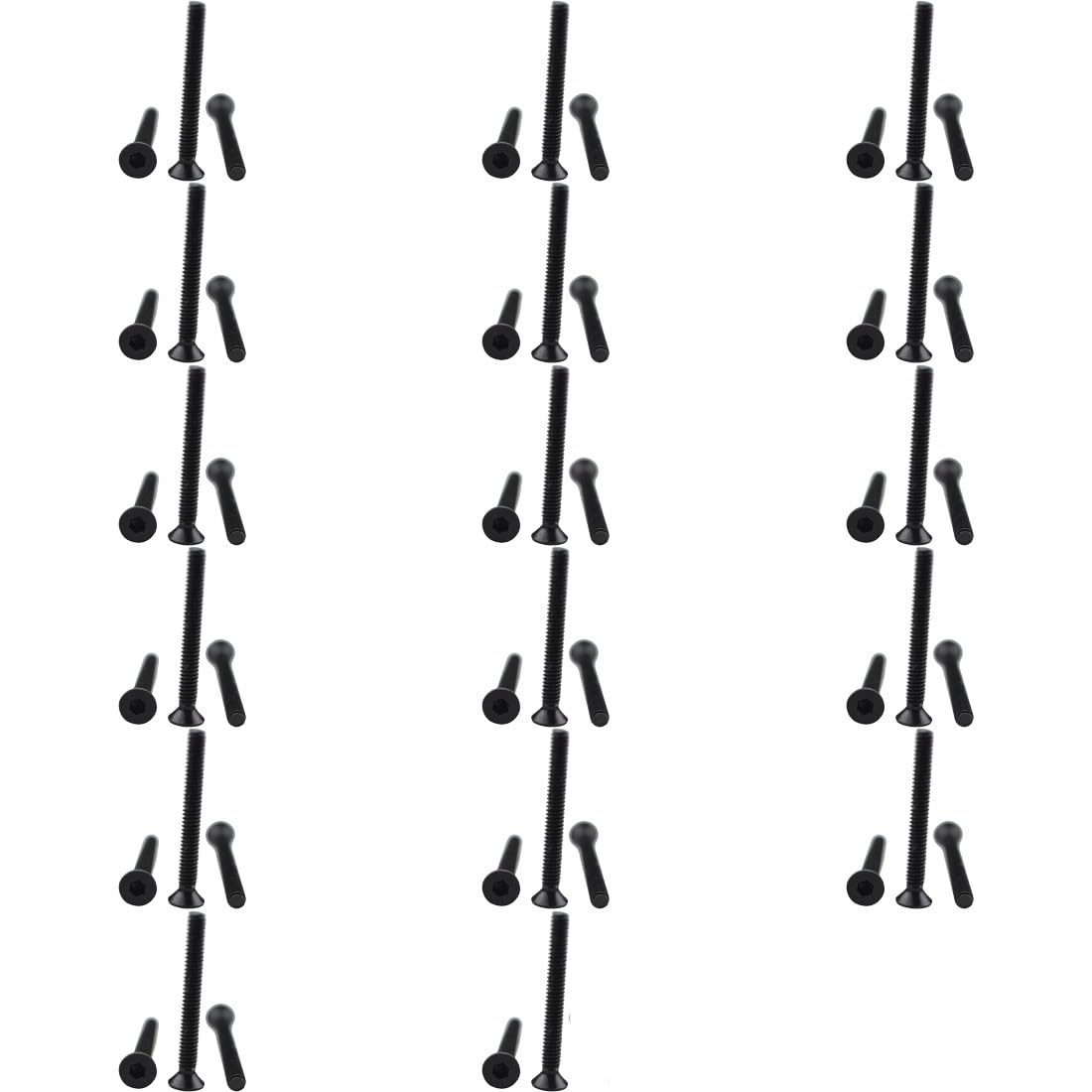 50PCS M2 18mm Grade 10.9 Alloy Steel Flat Hex Socket Head Cap Black Oxidation Screws (50, M2 18mm)