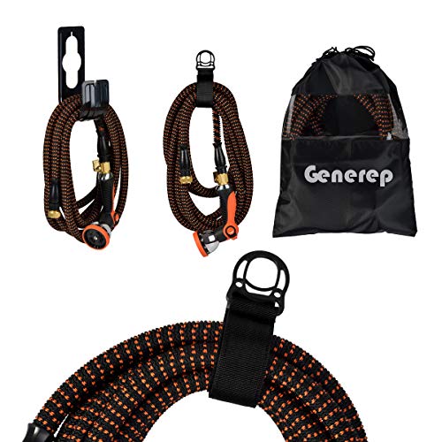 Garden Hose Expandable Flexible Water Hose 100ft- Lightweight Durable 3750D with New 3/4 Nozzle Solid Brass Repairable Connectors / 10-Way Professional Zinc Water Spray Nozzle (100 FT)