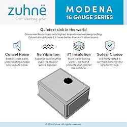 ZUHNE Modena Undermount Kitchen Sink, 16-Gauge