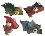 Dinosaur Assortment Squeeze N Pop Toys - Poppin Peepers - 4 Pack Dinos