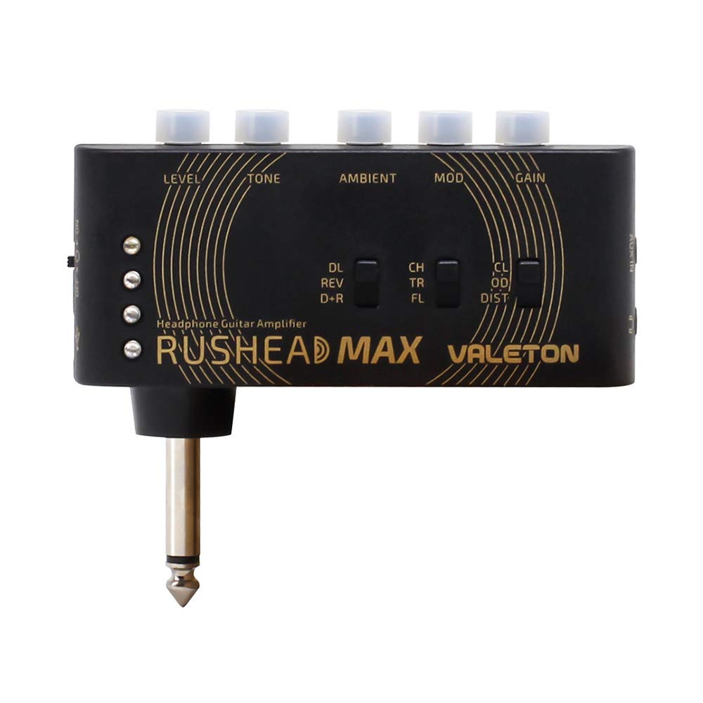 Valeton RH-100 Rushead Max - USB Chargable Portable Pocket Guitar Bass Headphone Amp Carry-On Bedroom Plug-In Multi-Effects