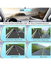 DohonesBest Dash Cam Lente doble Vista posterior Espejo Cámara de respaldo del auto Cámara de respaldo HD 1080p delantera, trasera, DVR para automóvil con sensor G Detección de movimiento Grabación en bucle Modo de estacionamiento Vista panorámica de 4,3