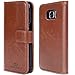 SHANSHUI Flip Case Compatible with Sumsung Galaxy S7, Detachable PU Leather RFID Wallet Case (Brown-S7)