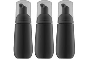 Owlyee 2oz Foam Bottle, Empty Travel Foaming Pump Dispenser for Hand Soap, Lash Cleanser, Shampoo (3PCS, Black)