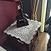 yazi Handmade Crochet Doilies Flower Tablecloth Cotton Sofa Doily Hollow Table Cover Home Décor Beige Color 23.6inch