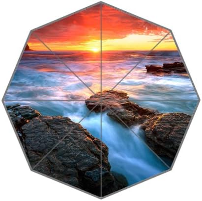 Personnalisé Coucher De Soleil Rouge Au Dessus De Motif Mer