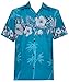 Hawaiian Shirt 35 Mens Bamboo Tree Print Beach Aloha Party Holiday Turquoise L
