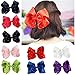 CN Large Hair Bows,8inch Grosgrain Ribbon Soild Color Huge Big Rhinestone Hair Bow For Girls Baby Pack of 9