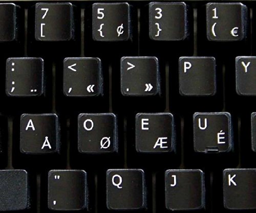PROGRAMMER DVORAK NON-TRANSPARENT KEYBOARD DECALS BLACK OR WHITE BACKGROUND FOR DESKTOP, LAPTOP AND NOTEBOOK (Black Background)
