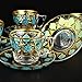Turquoise Ethnic Turkish Coffee Mug Set - Arabic Tea Glasses Sets- Arabic coffee Mugs-Ethnic designed Nescafe cups.