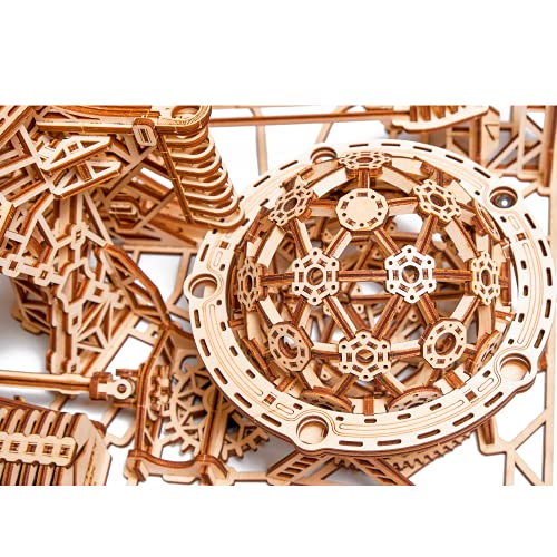 Wood Trick Galaxy Marble Run - 3D Puzzles in Bois à construire pour adultes - Fonctionnement électrique - Model Kits en Bois de montagnes russes pour adultes à construire