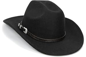 Quxyxso Western Cowboy Hat for Women Men Small Short Wide Brim Beach Cowgirls Cattleman Cowboys Hats Black