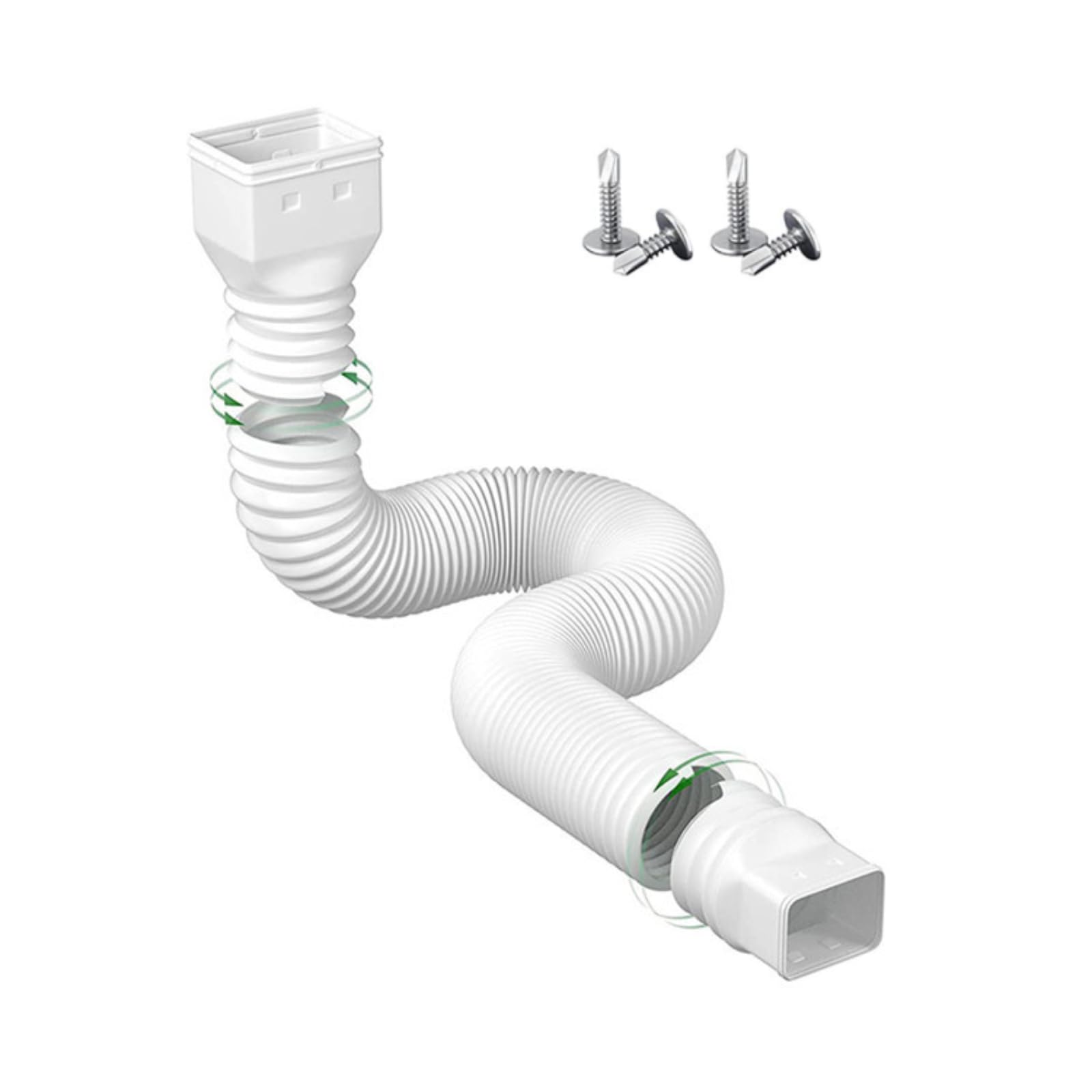 Cocoarm Extendable No Dig Downspout Extension Kit, Retractable Rain Gutter Drainage Pipe Down Spout Drain Extensions, 20-59 Inch, Basin Catch (White)
