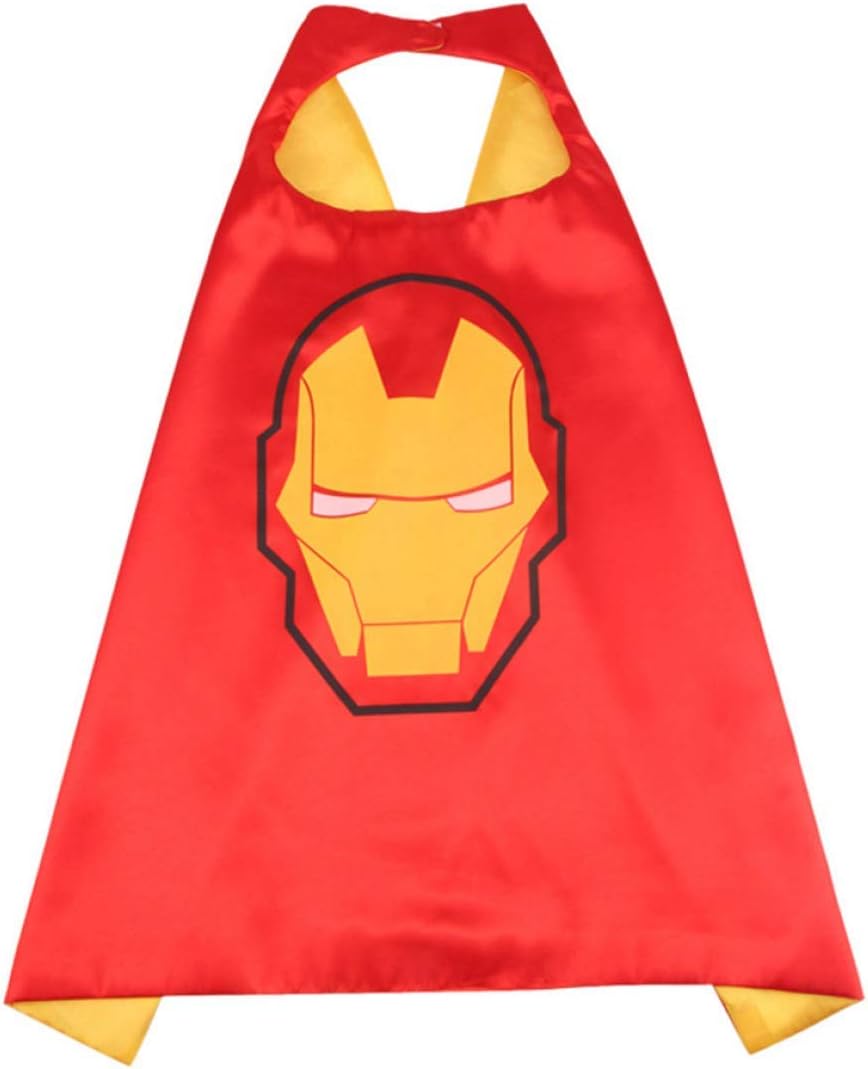 FUdeza Pretty Superhero Capes Costumes for Kids Boys Girls Party Favors(None Iron Warrior-A)