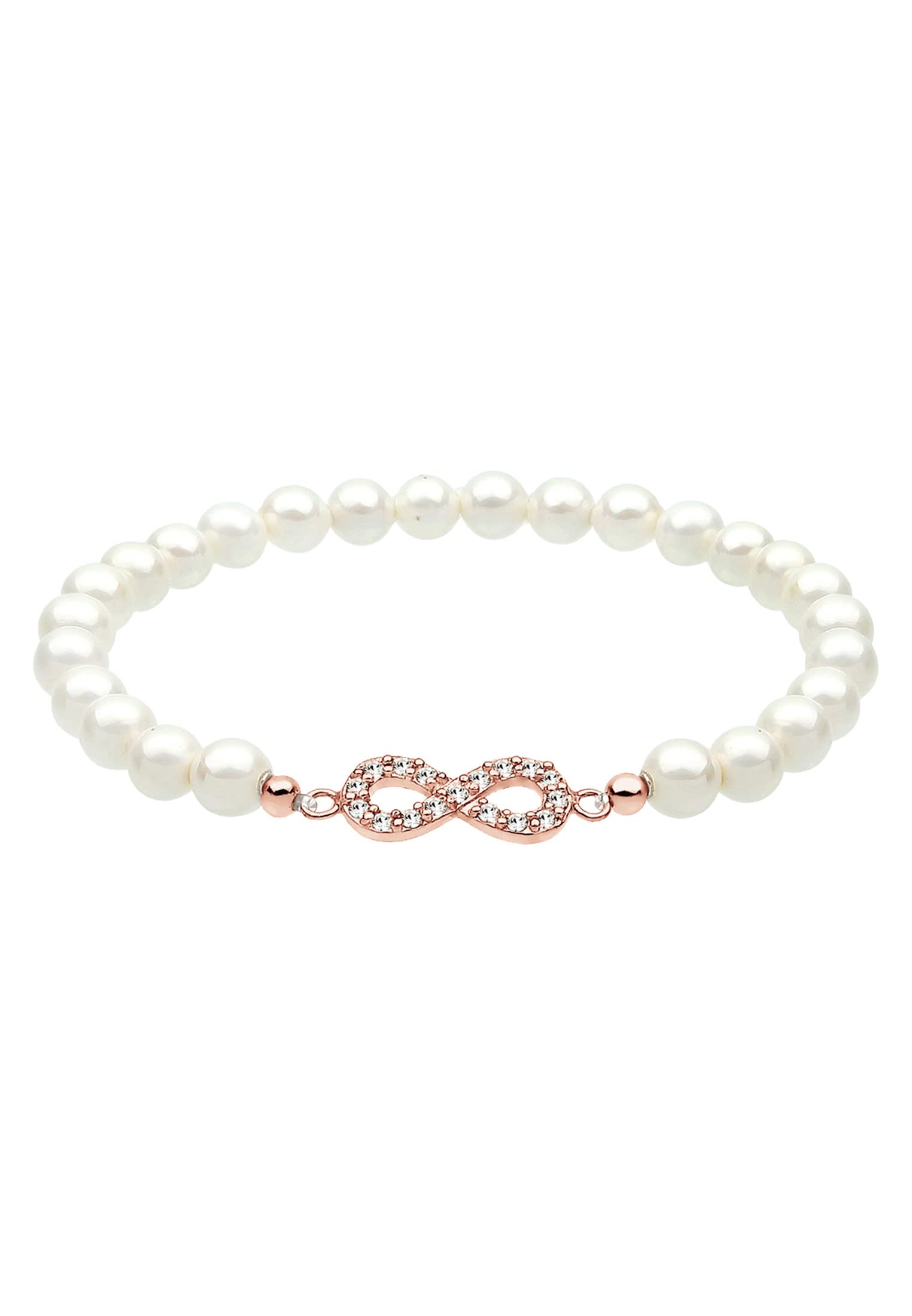 Elli Women's 925 Sterling Silver Crystals Strand Infinity Pearl Wristwear Bracelets