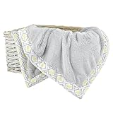 Just Born Plush Blanket, Grey/White/Yellow
