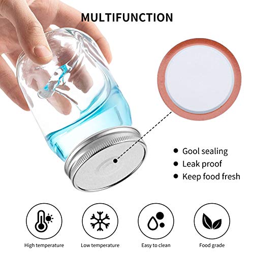 Regular Mouth Canning Lids 48Pcs Canning Lids for Mason Jar, Split-Type Food Grade Material Jar Lids for Canning - Reusable and Leak Proof for Mason Jar 100% Airtight and Secure (68MM, Not Band)