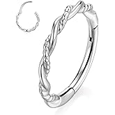 PEAKLINK 16G Nose Hoop Ring 316L Surgical Steel Conch Cartilage Helix Earring Tragus Rook Daith Septum Piercing Jewelry 8mm 10mm for Women Men