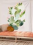 Cactus Watercolor Wall Tapestry Fabric Wallpaper Home Decor,60