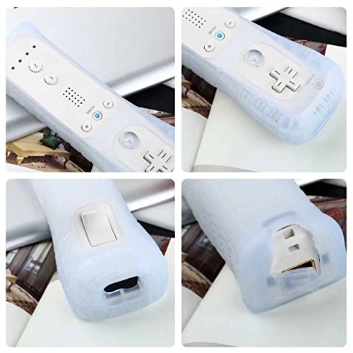 JahyShow-White-Remote-Controller-And-Nunchuck-for-Nintendo-Wii-Wii-U-and-Mini-Wii-Case-Skin-White