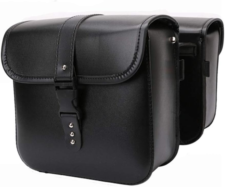 CARACHOME 2Pcs Motorcycle Side Saddle Waterproof PU Leather Motorbike