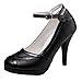getmorebeauty Women's Vintage Retro Black and White Ankle Strappy Buckle Dress High Heels