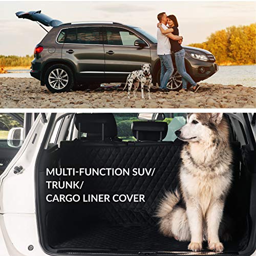 Petsure 100% Waterproof Dog Car Seat Covers and Protectors - Washable Non-Slip Pet Cars Seat Covers - Universal Leather Bench Seat Covers for Trucks and SUVs (Black, 55x47 inches) - Thumbnail 2