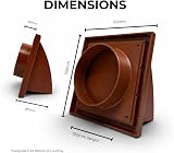 Fantronix Terracotta Cowled Wall Vent Grille 100 mm Backdraught Shutter view 6