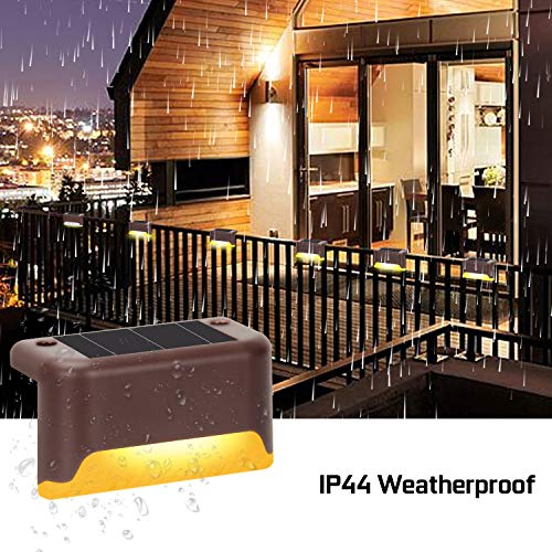 INCX Solar Deck Lights, 16 Pcs Solar Powered Step Dock Lights Outdoor Waterproof Lighting for Railings, Patio, Stair, Yard, Path and Driveway (Warm White) - Thumbnail 2