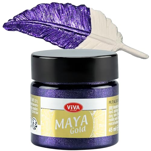 Viva Decor Maya Gold (Violet) 1.52 Fl Oz - Shiny metallic acrylic paint for cre…