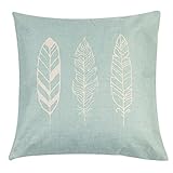 Feather Cotton Linen Square Throw Pillow Case Decorative Cushion Cover Pillowcase for Home Decor