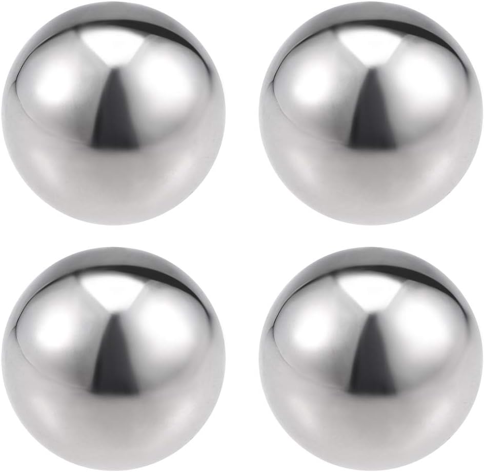 sourcing map 25mm Stainless Steel Hollow Ball - 4pcs Garden Decoration
