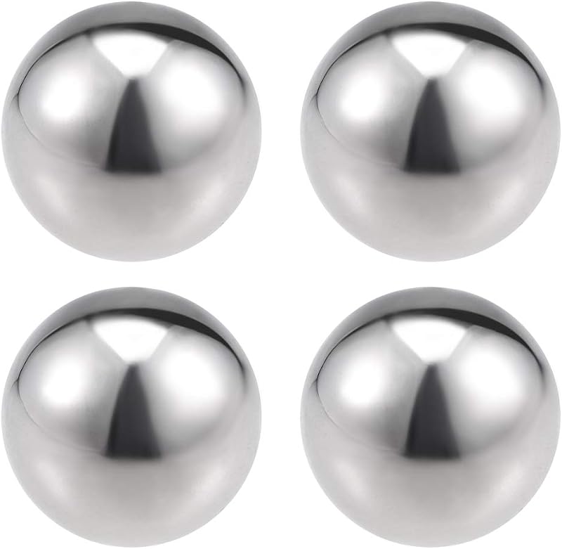 sourcing map 25mm Stainless Steel Hollow Ball - 4pcs Garden Decoration