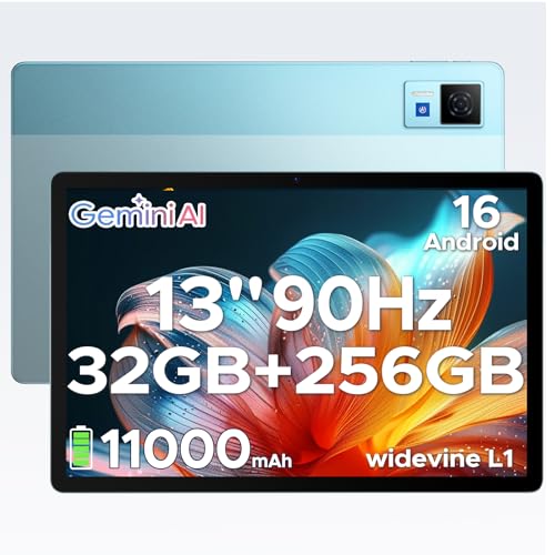 DOOGEETab U13 Tablet 13 Pulgadas FHD+ 90Hz, Tablet Android 16 Batería 11000mAh,32GB+256GB/2TB, Procesador Octa-Core Tablets, Gemini AI/Widevine L1, 13MP/5G WiFi/Face ID/GPS/OTG