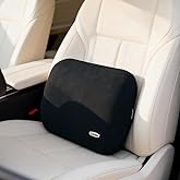 Carwales Emulsion Lumbar Support Pillow for Car Driving Seat Relax Soft Lower Back Support Home Office Chair Cushion Desk Accessories Waist Pain Relief Black