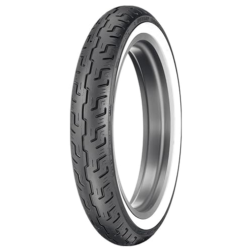 100/90-19 (57H) Dunlop D401 Front Motorcycle Tire Wide White Wall - Main Image