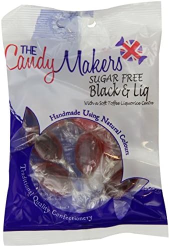 Candymakers Sugar Free Blackcurrant and Liquorice Sweets 70 g (Pack of 6)