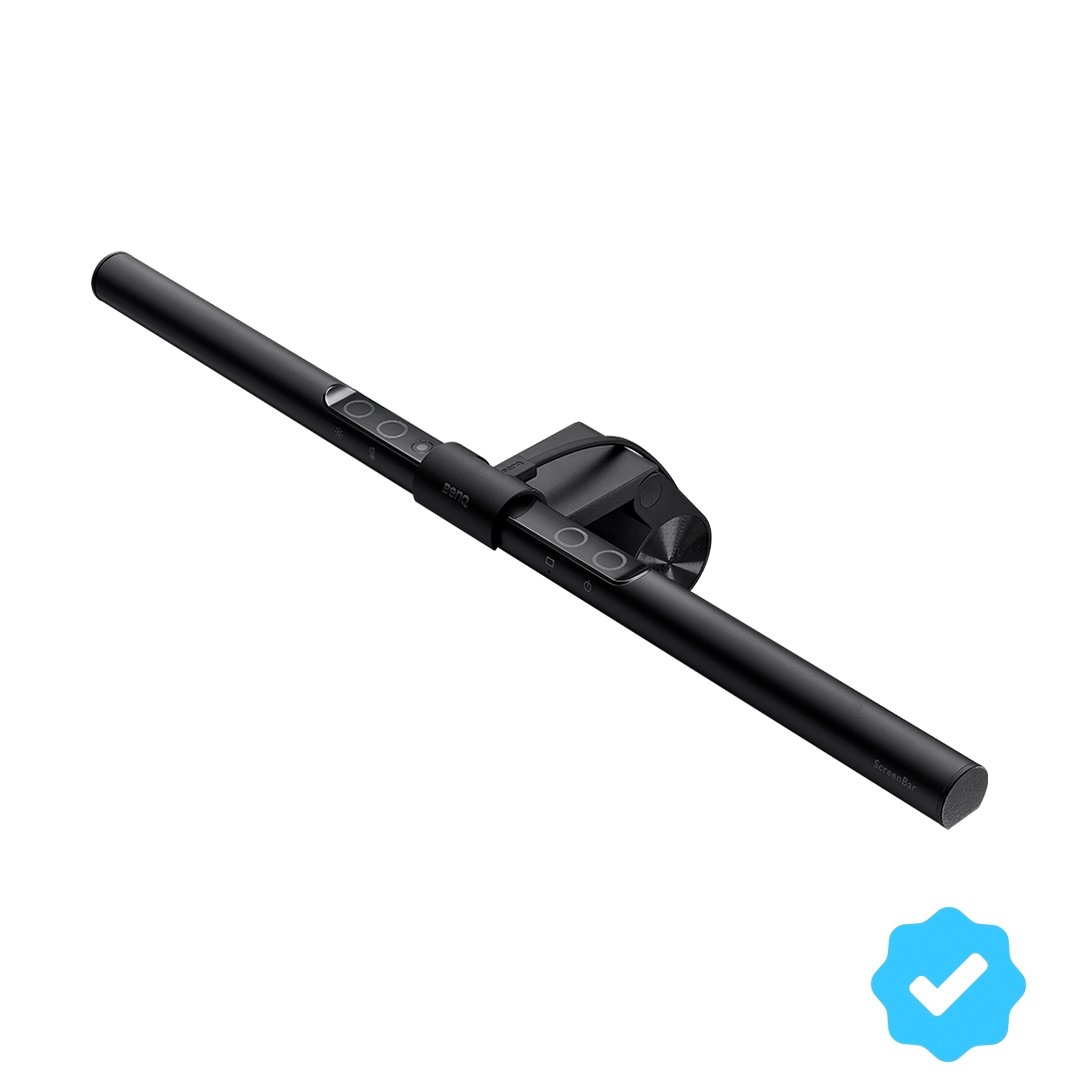 BenQ ScreenBar E-Reading-LED-Task-Lampe mit Auto-Dimmen und Farbton-Anpassungsfunktionen, hängen Sie es auf Monitoren, um Platz zu sparen, Augenpflege, Kein Bildschirm Blendung oder Flimmern, Mattschwarz, USB aufladen Büro Lampe