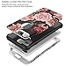 SKYLMW Apple iPhone 7 Plus Case Cute Flowers for Girls/Women Smooth Surface Three Layer Shockproof Protective Cover,Floral Black
